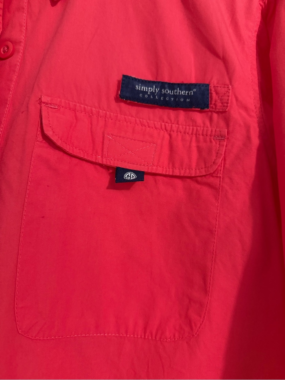 Simply Southern Bright Pink Lightweight Button-Up Shirt - Picture 3 of 11
